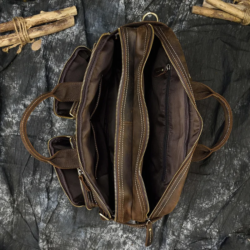 17 Inch Briefcase Leather Backpack