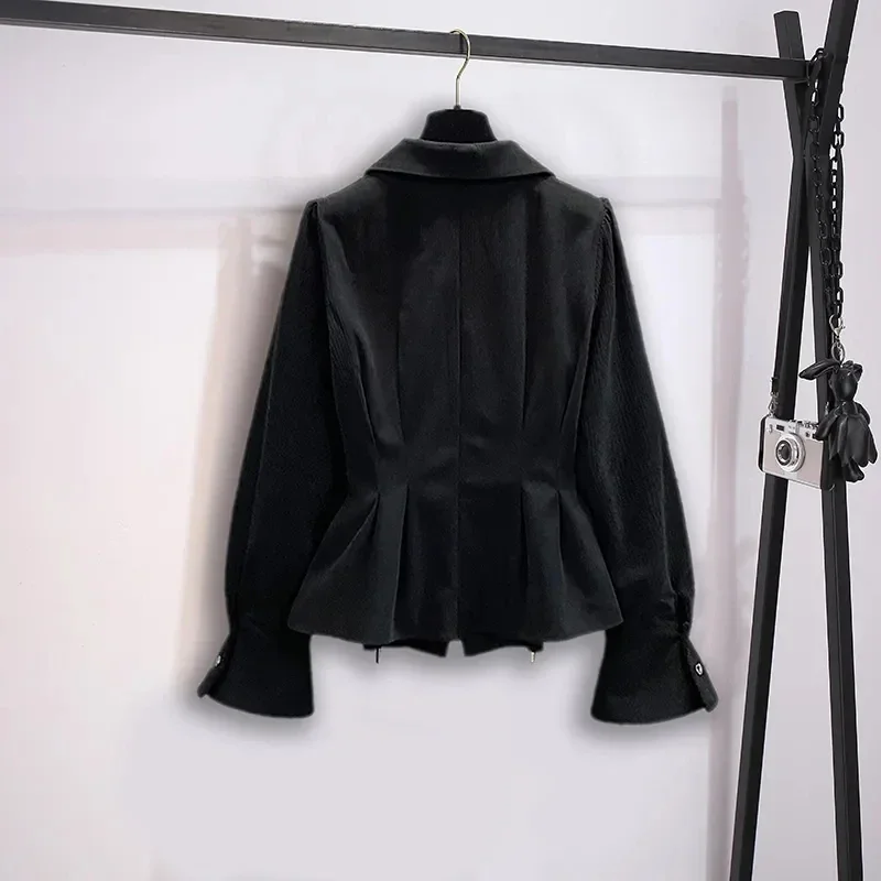 2023 Autumn New Women Clothing Fashion Slim Zipper Shirts Flare Pants 1 or 2 Piece Set Lady Casual Polo Collar Top Trousers Suit
