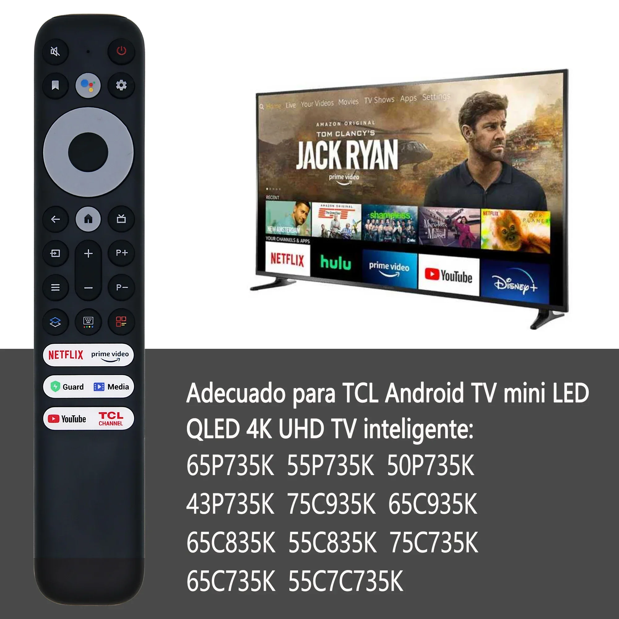 ALLIMITY RC902V FAR1 Telecomando Universale Per TV TCL E IFFALCON – Sostituisce Originale, Nessuna Programmazione