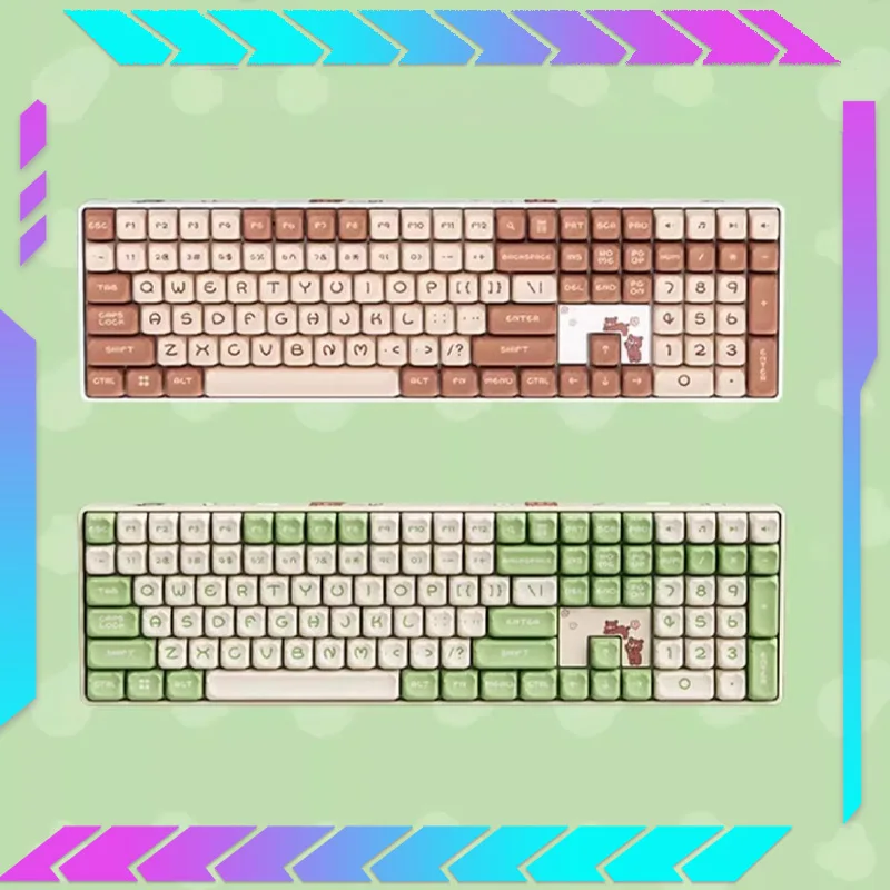 1 шт., беспроводная перезаряжаемая механическая клавиатура Type-C 2,4 ГГц