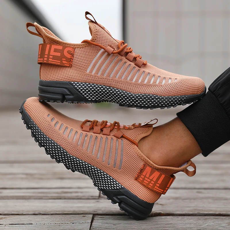 Men's Leisure Sneakers Summer Platform Anti Slip Jogging Shock-absorbing Training Strap Mesh Breathable Hiking Tenis Masculino