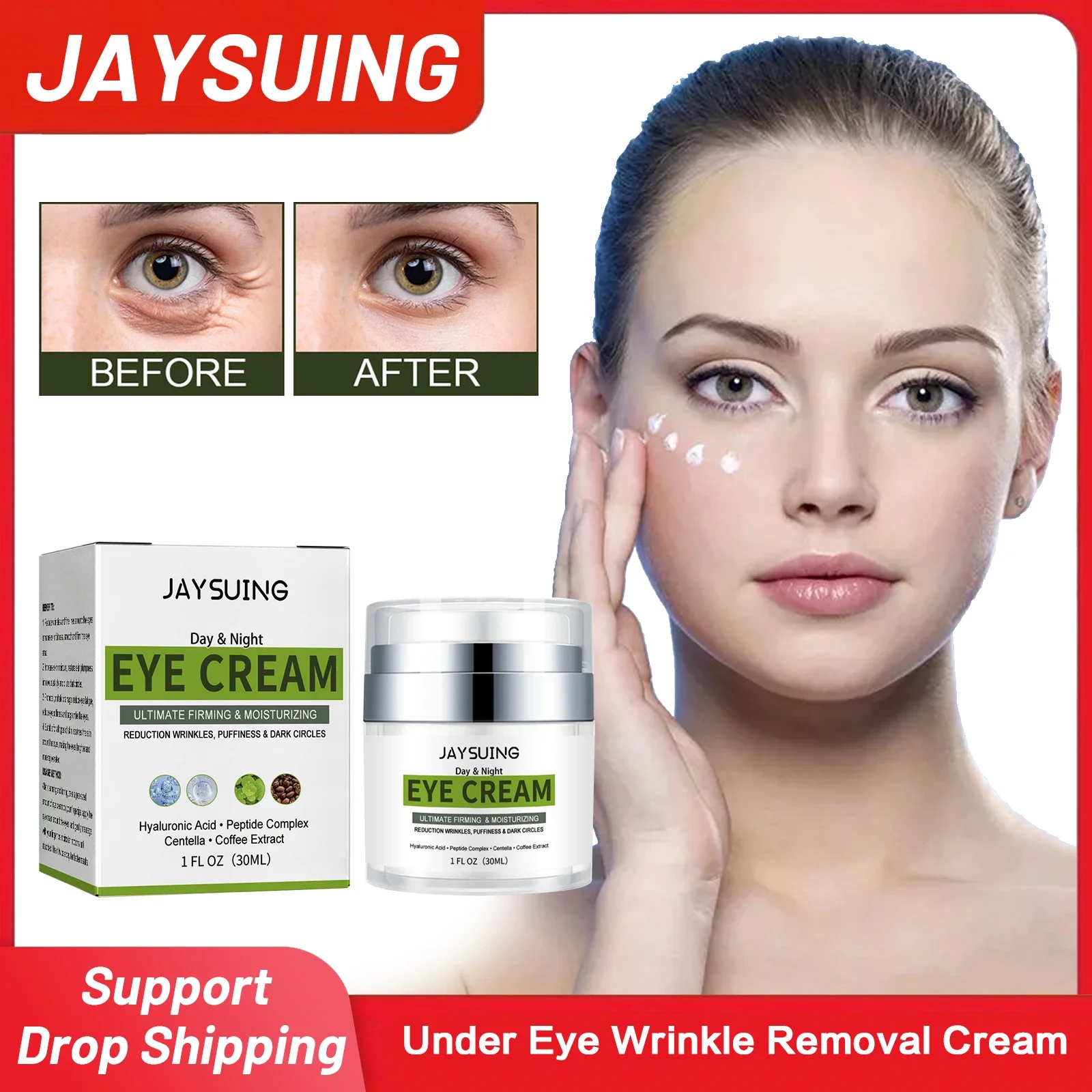 Under Eye Wrinkle Removal Cream Dilute Dark Circles Improve Eye Bags Puffy Fade Fine Lines Tighten Firming Anti Aging Eye Cream anti aging eye cream remove eye bags anti puffiness wrinkle removal fade fine lines dark circles firming improve dull eyes cream