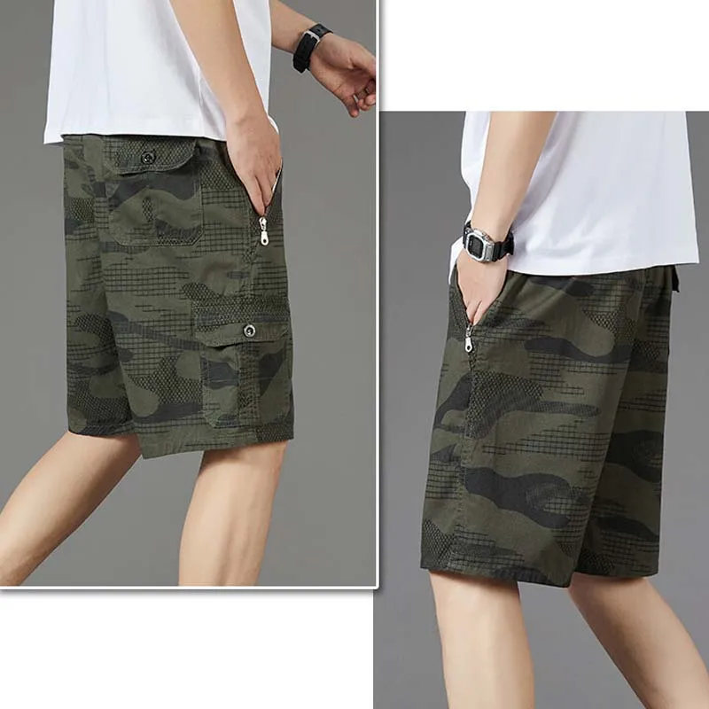 Men Summer Cotton Shorts Camouflage Classic Retro Half Pants Outdoor Hiking Fishing Tactical Bermudas Masculina Plus Size L-5xl