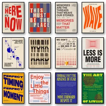 Tipografia astratta Poster artistico Meno è più Pittura su tela Citazione motivazionale Arte Decorazioni per la casa Stampa per la decorazione del soggiorno di casa
