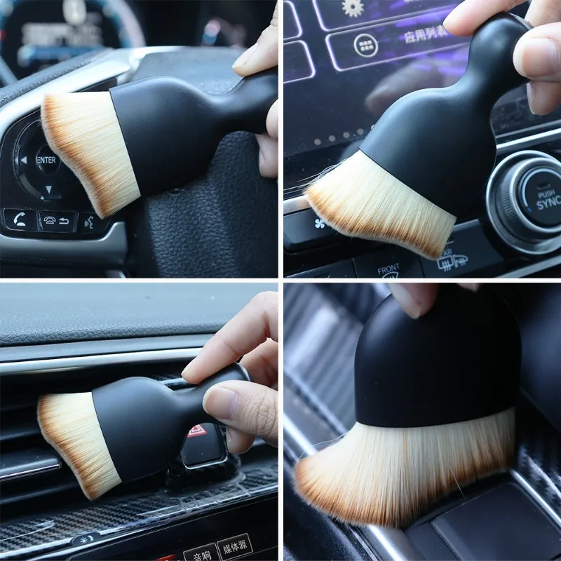 Keyboard Soft Cleaning Brush with Cover Car Dashboard Air Outlet Gap Dust Removal Detailing Clean Tool Auto Interior Accessories