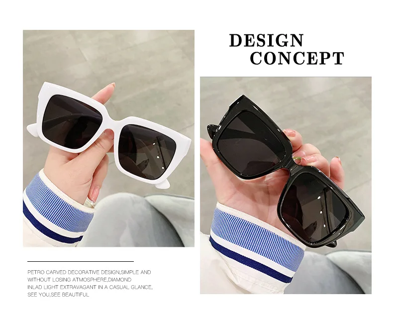 Fashion Square Sunglasses Women Men 2022 Trendy Oversized Designer Sun Glasses Vintage Shade UV400 Blocking Outdoor De_voghion.com