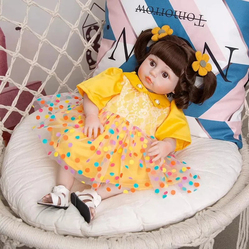 49Cm Silicone Pieno Reborn Boneca Baby Dolls Realistico Boom Hair Princess Bath Bebe Bambole Per Bambini Giocattolo Per Regali Di Compleanno