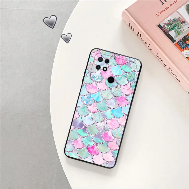 Mermaid Colourful Shiny Scales Silicone Soft Phone Cases Cover for Xiaomi Mi Poco X5 X4 Pro X3 M5 M4 F4 GT F3 M3 C55 C50 C40 F1