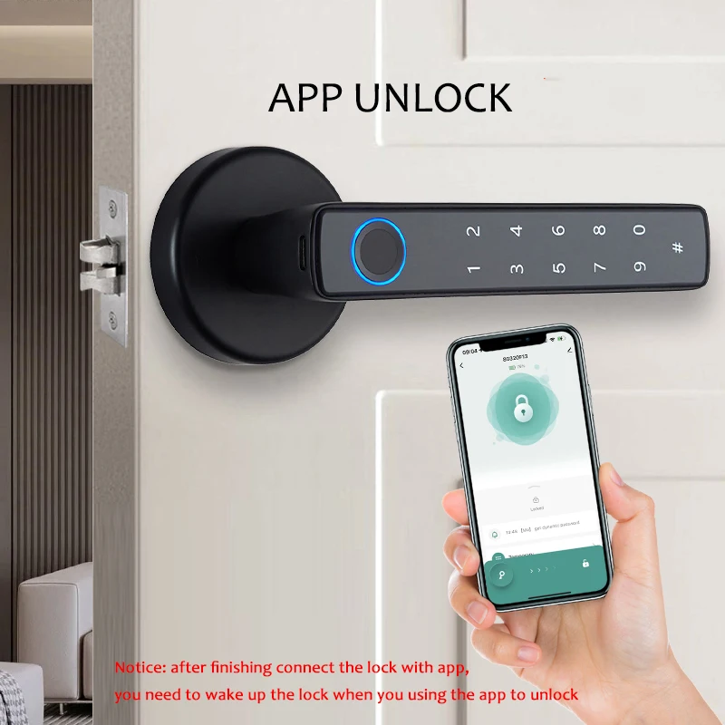 Fingerprint Door Lock Smart Door Lock Smart Lock Electronic Lock Tuya Smart Fingerprint Door Lock knob Bluetooth Wireless Digital Door Lock Keyless Entry Home Security Remote