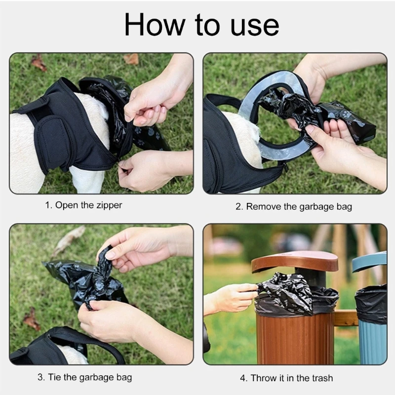 Dog Period Briefs Pants Pantie Soft Suspener Comfortable Pants with 50Pcs Poop Bag Female Dog Diapers