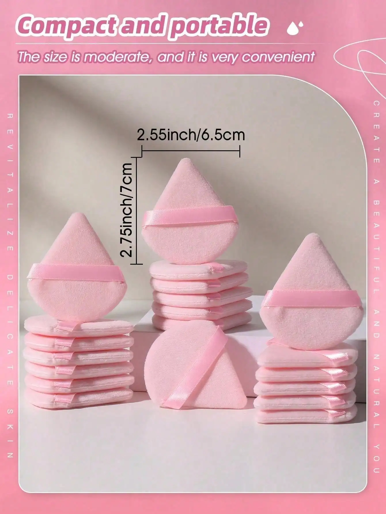 20/10/3/1pc Triangular Velvet Makeup Powder Puff, Facial Powder Puff, Reusable Makeup Powder Puff, And Eye Makeup Powder Puff