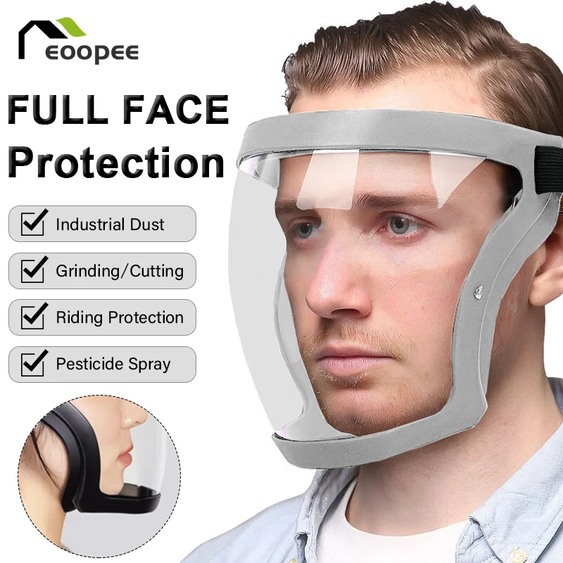 Verstellbare PVC Gesichtsschutz Maske - Klar, Als Kopfmontage Für Augen- & Gesichtsschutz