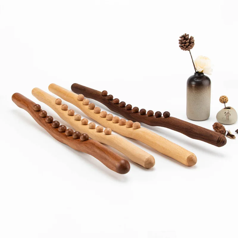 Rolling Pin Universal Back Needle Massage Tendons Beech Wood Scraping Stick Point Treatment Guasha Relax Therapy Tool_voghion.com