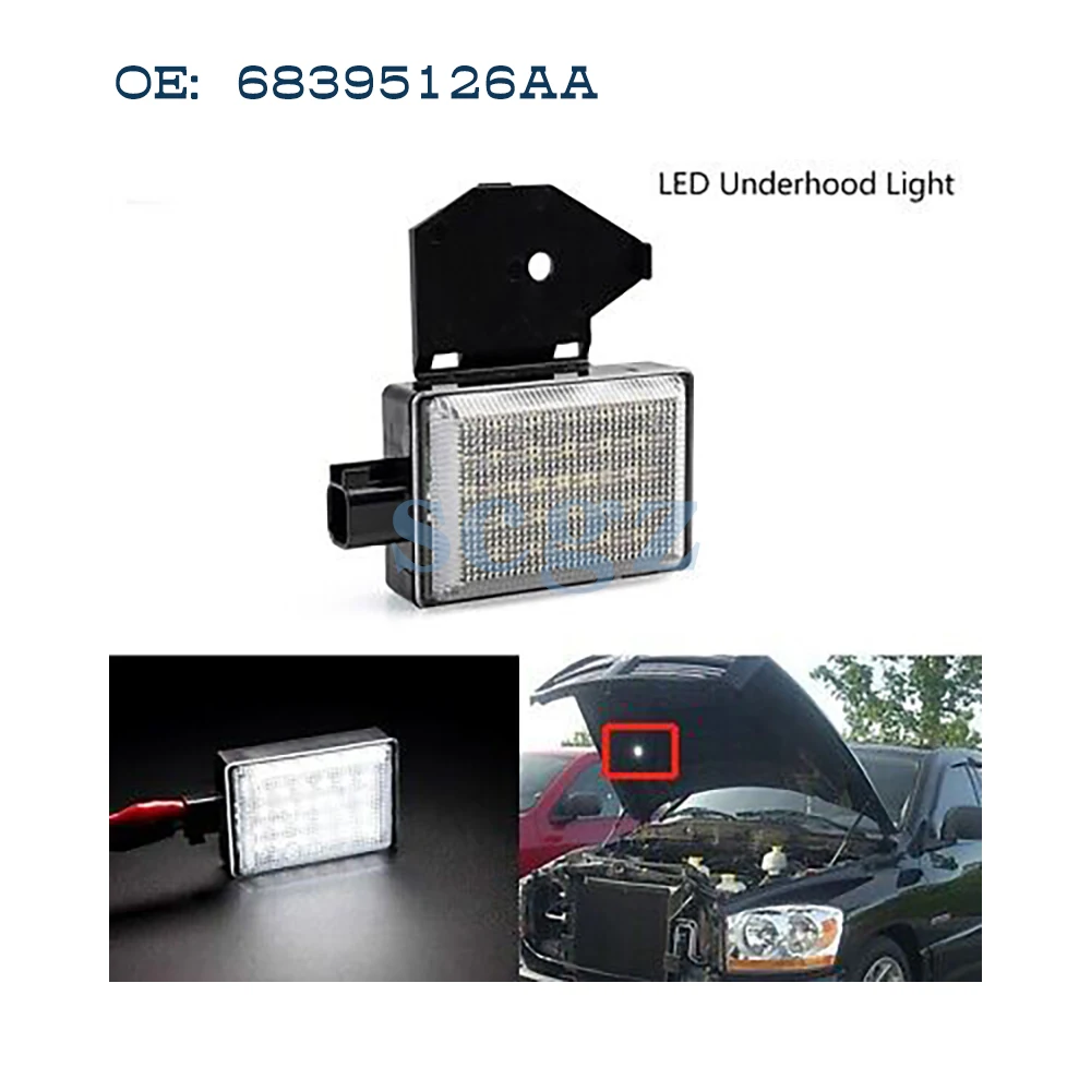 For RAM 1500 2500 3500 4500 5500 LED Underhood Light White Hood