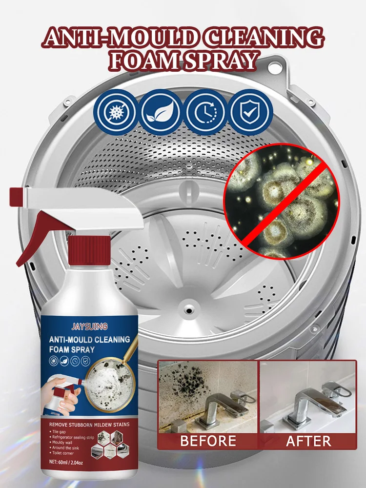 60ML Kitchen Anti Mold Foam Spray Cleaner Remover Degreaser Cleaning Washing Machine Spray Toilet Moldy Remover Wall Joint T6Z5 cleaning spray bathroom cleaner mold remover gel hard surface cleaner