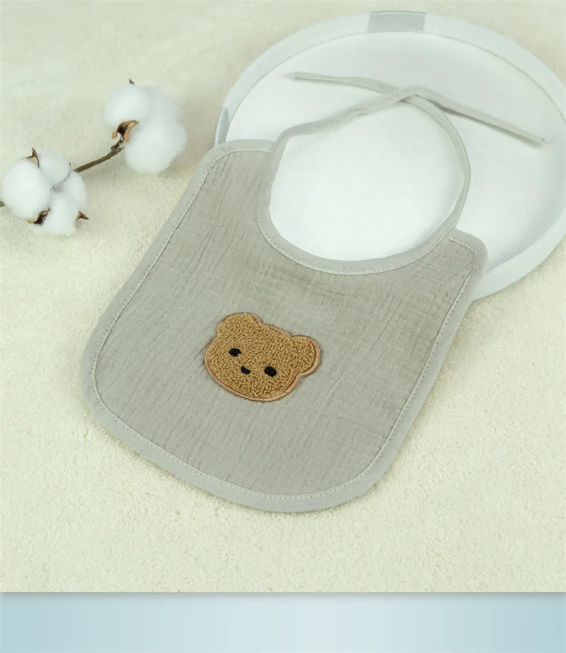 designer baby accessories New Baby Bibs Cute Cartoon Bear Cotton Bib U Shape Newborn Feeding Smock Bandana Saliva Towel Children Kids Boy Girls Burp Cloth baby headband