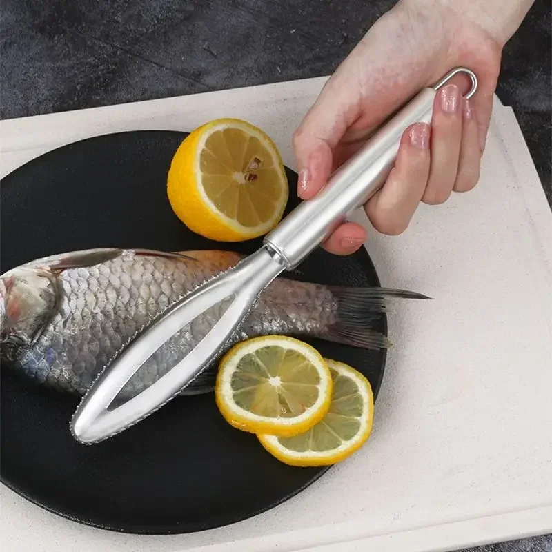 Fish Scales Scraper Stainles Fast cleaner Remove skin brush Cleaning Scraper Peeler bone scaler Tongs tweezers tool