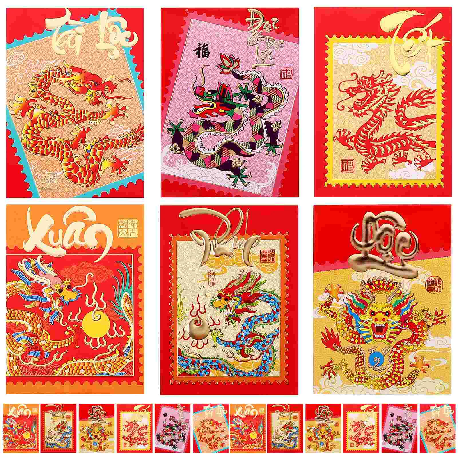 

Chinese New Year Lucky Red Envelopes HongBao The Year Of Dragon Luck Money Envelopes Chinese New Year Red Envelopes