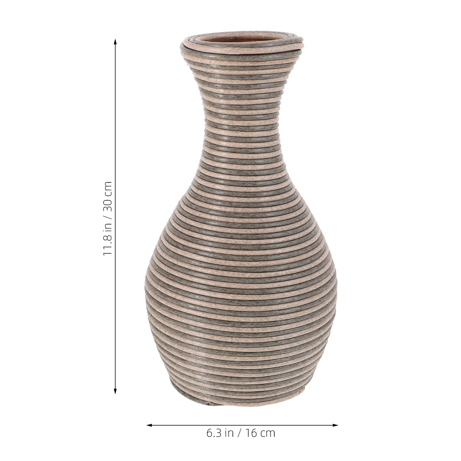 Woven Flower Tall Decorative Containers European Woven Plastic Vase Style Beige Braided Plastic Lasting 3