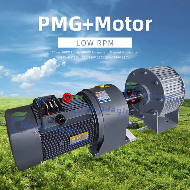 30KW 50KW 80KW 100KW ความเร็วต่ําเครื่องกําเนิดไฟฟ้าแม่เหล็กถาวร 220V 380V 3 เฟส AC เครื่องกําเนิดไฟฟ้ากระแสสลับมอเตอร์ไดรฟ์น้ํากังหันลม 1