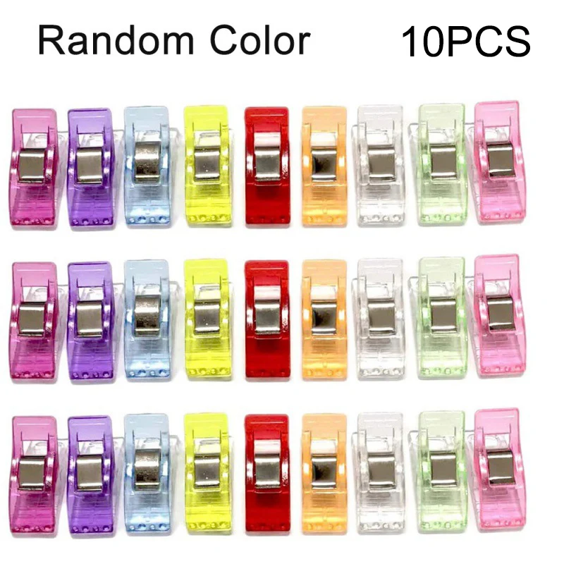 10PCS 혼합 색상 혼합 플라스틱 바느질 클립 DIY 도구 퀼트 클립 홈 오피스 용품 공예 퀼트 천 식품 저장 Cl