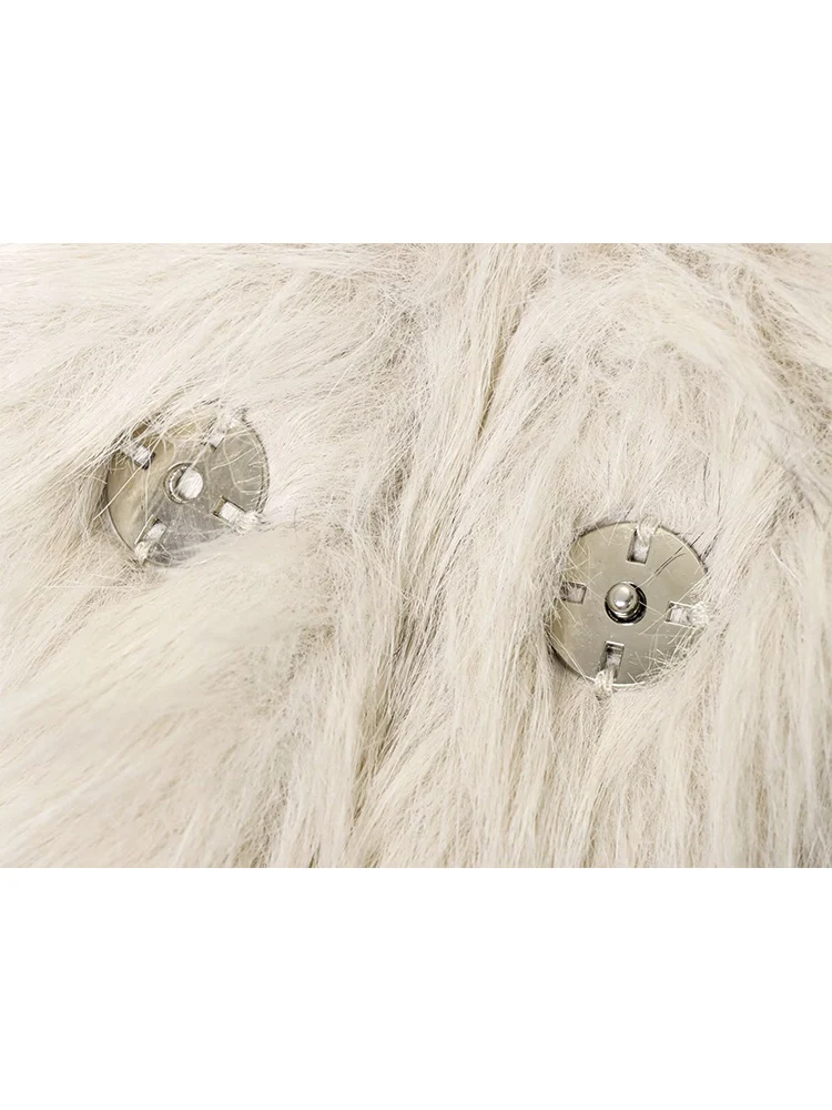 2025 Women's Winter Faux Fur Coat Fashion Plush Fluffy Outerwear Autumn New Multicolour Thick Warm Pocket Street Jacket Coats