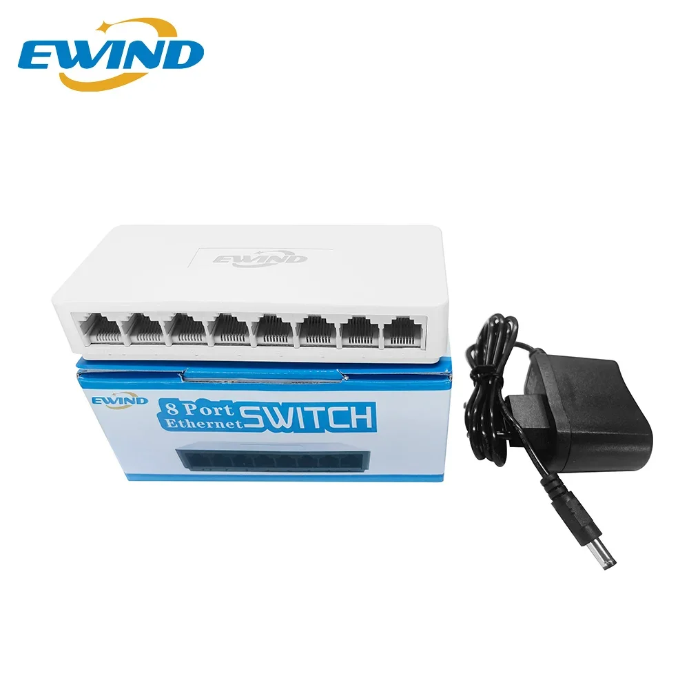 EWIND 10/100/1000Mbps Ethernet Switch 5/8 Ports Desktop Gigabit Network Switch Adapter Fast RJ45 Ethernet Auto MDI/MDIX network switch ethernet network