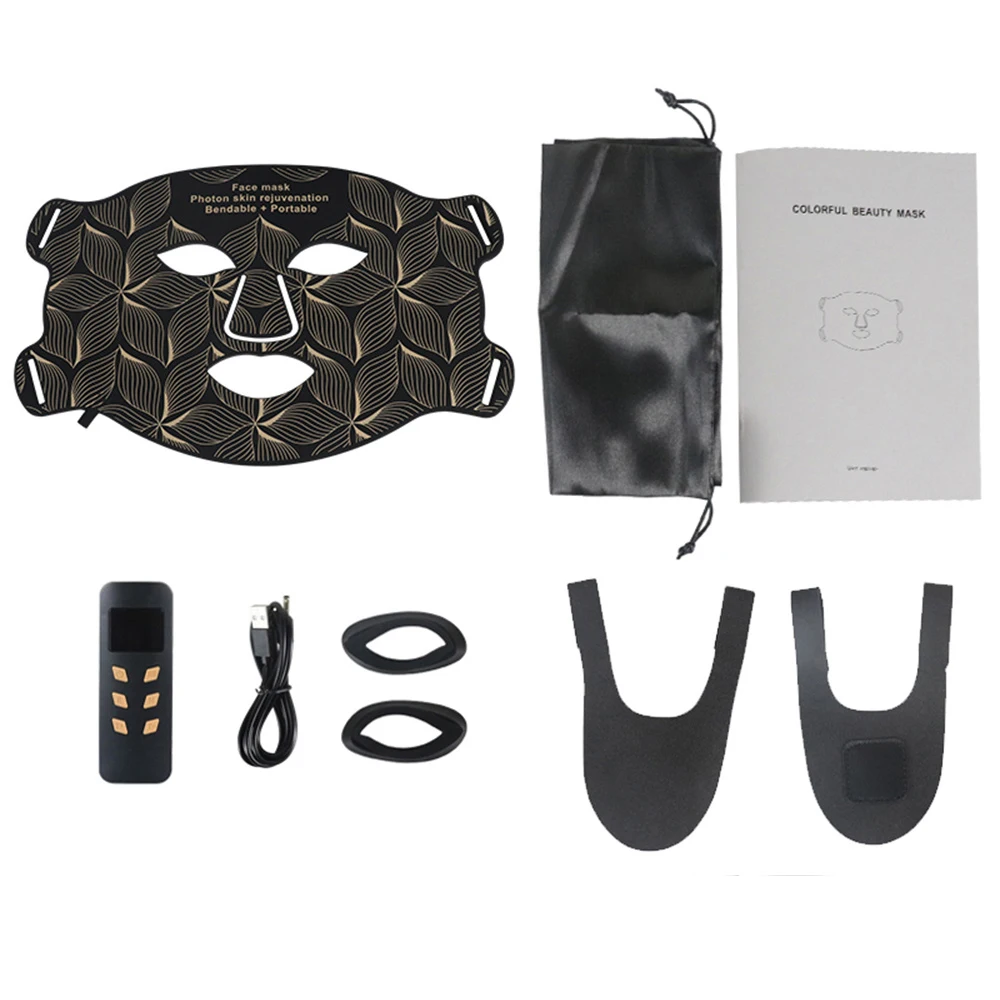 LED 8 colori maschera per il viso e collo luce rossa vicino alla terapia a infrarossi antietà rughe acne pori controllo del petrolio pelle stringere lo sbiancamento