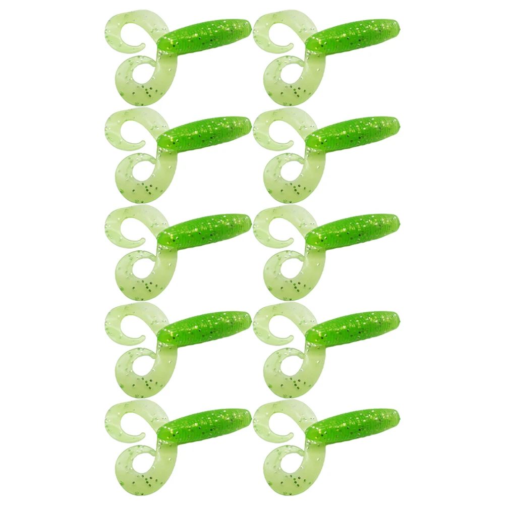 10pcs Fishing Soft Lures TPR Material 70mm/4.3g Fishing Soft Lures Twin Tail Grub Trout Jigging Bait 7x4cm Accessories fishing lure