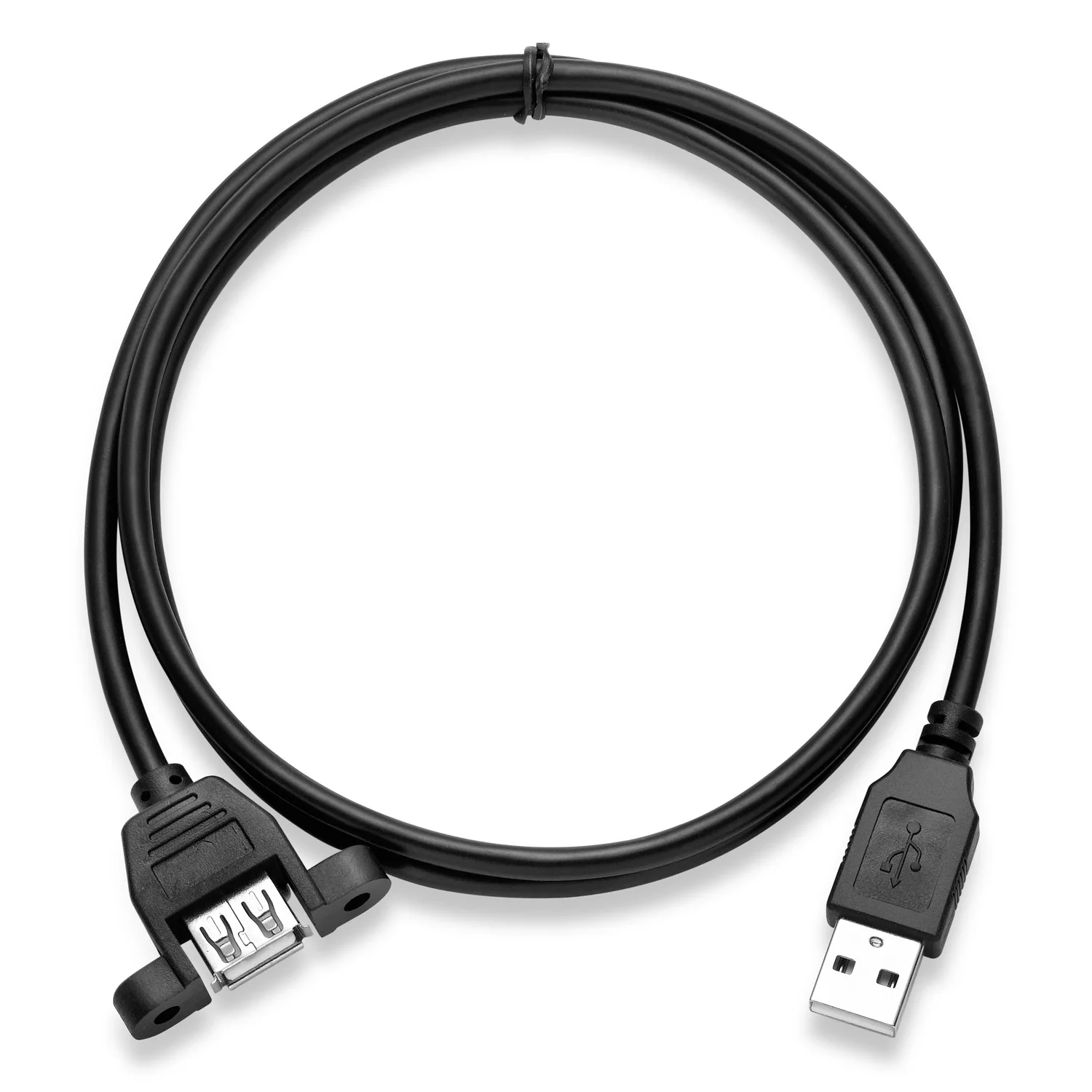 Premium USB 2.0 Extension Cable with Screw Panel Mount and Shielded Design