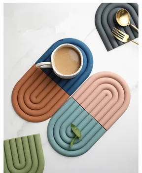 Tovaglietta in silicone arcobaleno Sottobicchiere Pentole multifunzionali per cucina Tovaglietta resistente al calore per piatti caldi 1
