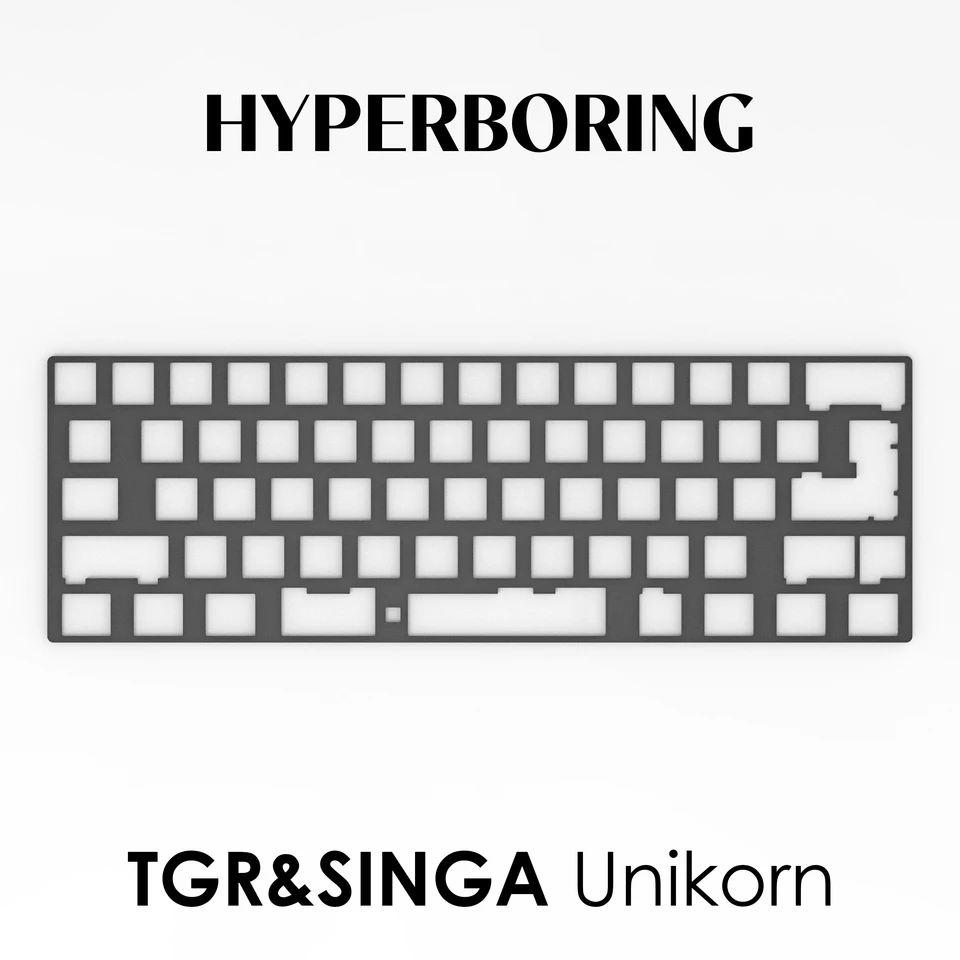 Singakbd unikornカーボンファイバープレート、PCBマウント標準