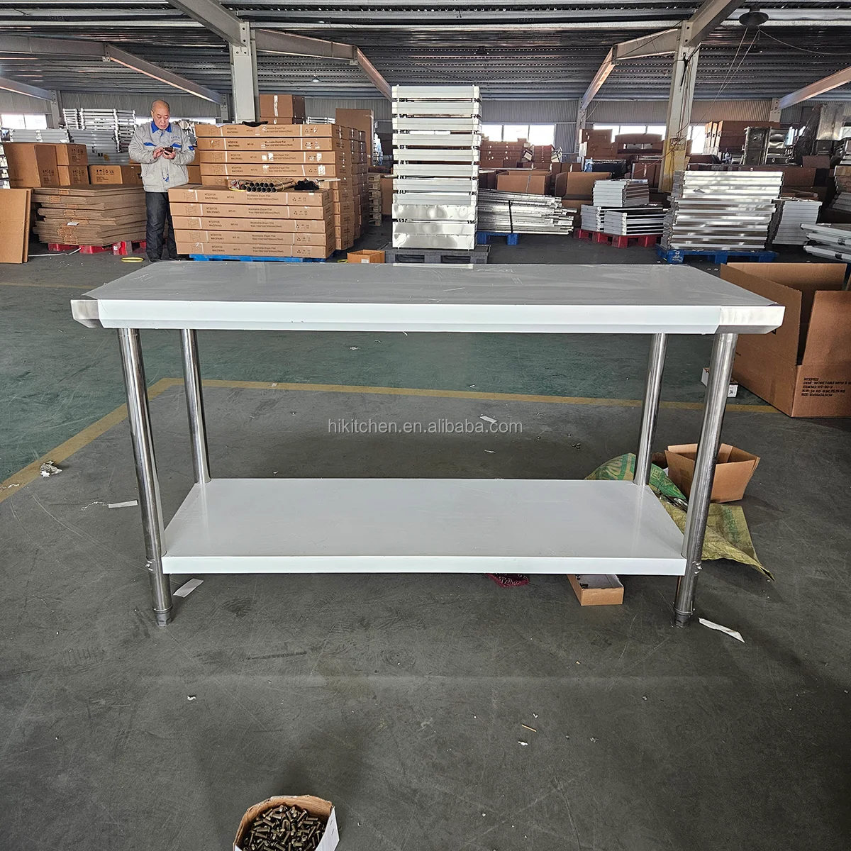 Description Picture 3 of itemBakery Pizza Prep Kitchen Restaurant Equipment Metal Stainless Steel Working Tables For Hotel&restaurant Suppliers