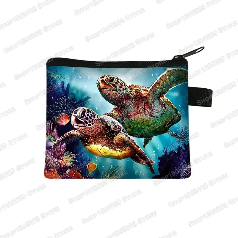 Cute Sea Animal Coin Purse: Turtle, Whale, Seahorse, Dolphin, Octopus Wallet
