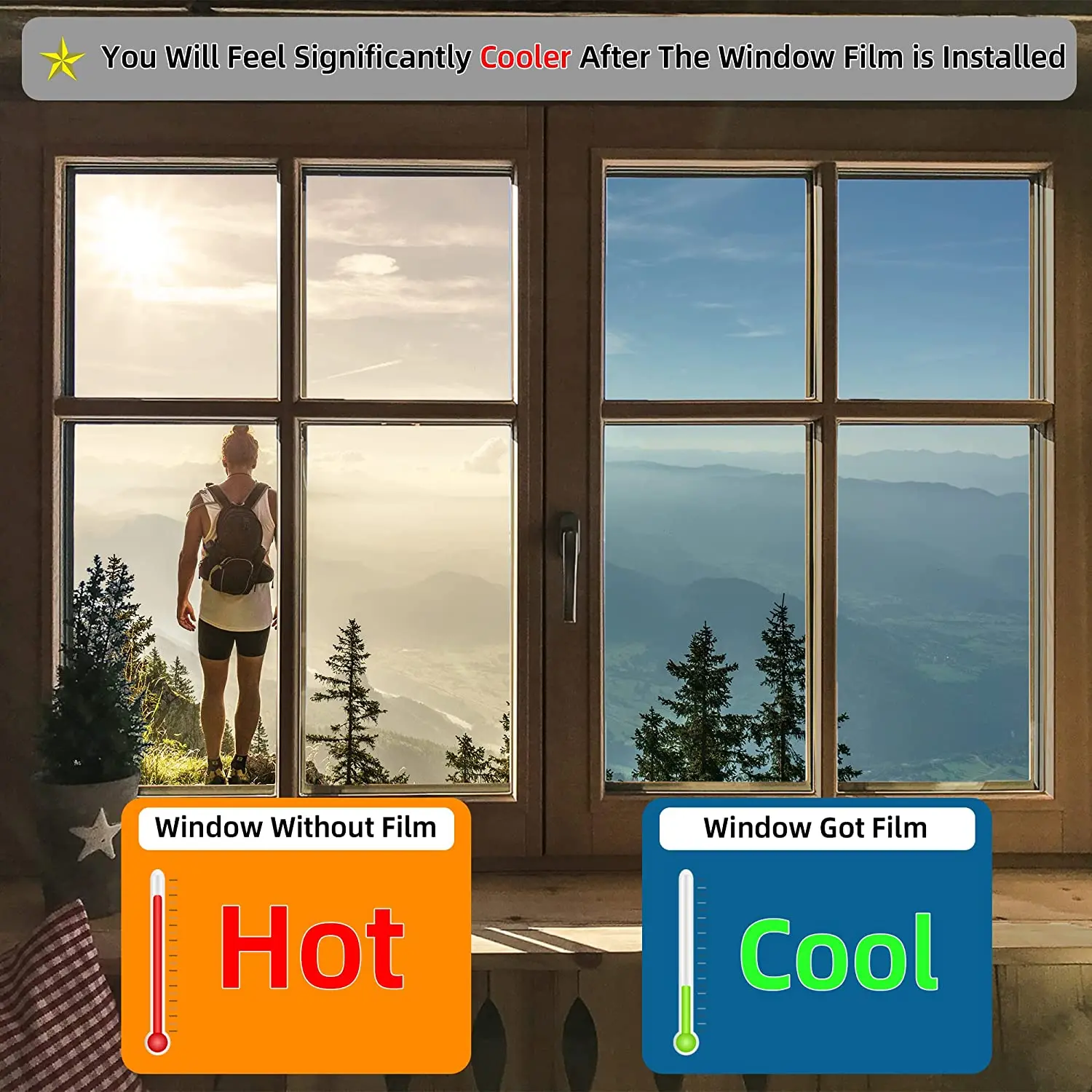 One-Way Window Privacy Film PET Heat Control 99% UV Blocking Window Tint Sun Protection Film for Home Office window film window privacy film