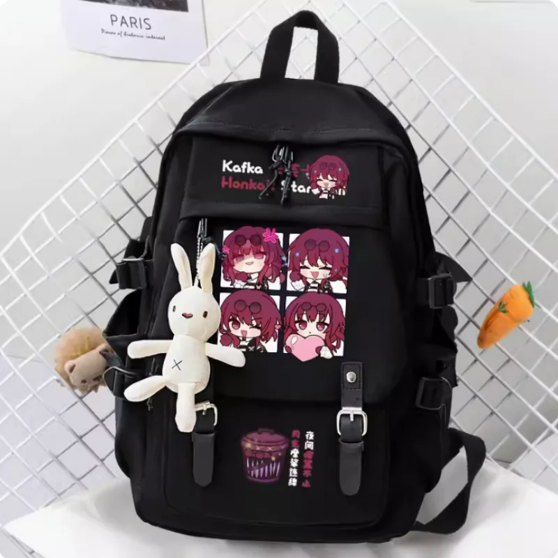 

Anime Honkai: Star Rail Kafka Cartoon Bag Women Man Fashion Leisure Belt Teenagers Student Backpack Handbag B172