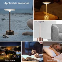 Vintage Metal LED Desk Lamp Touch Control Adjustable Brightness Rechargeable Portable Office Bedroom Living Room Bar Ambient - Image 5