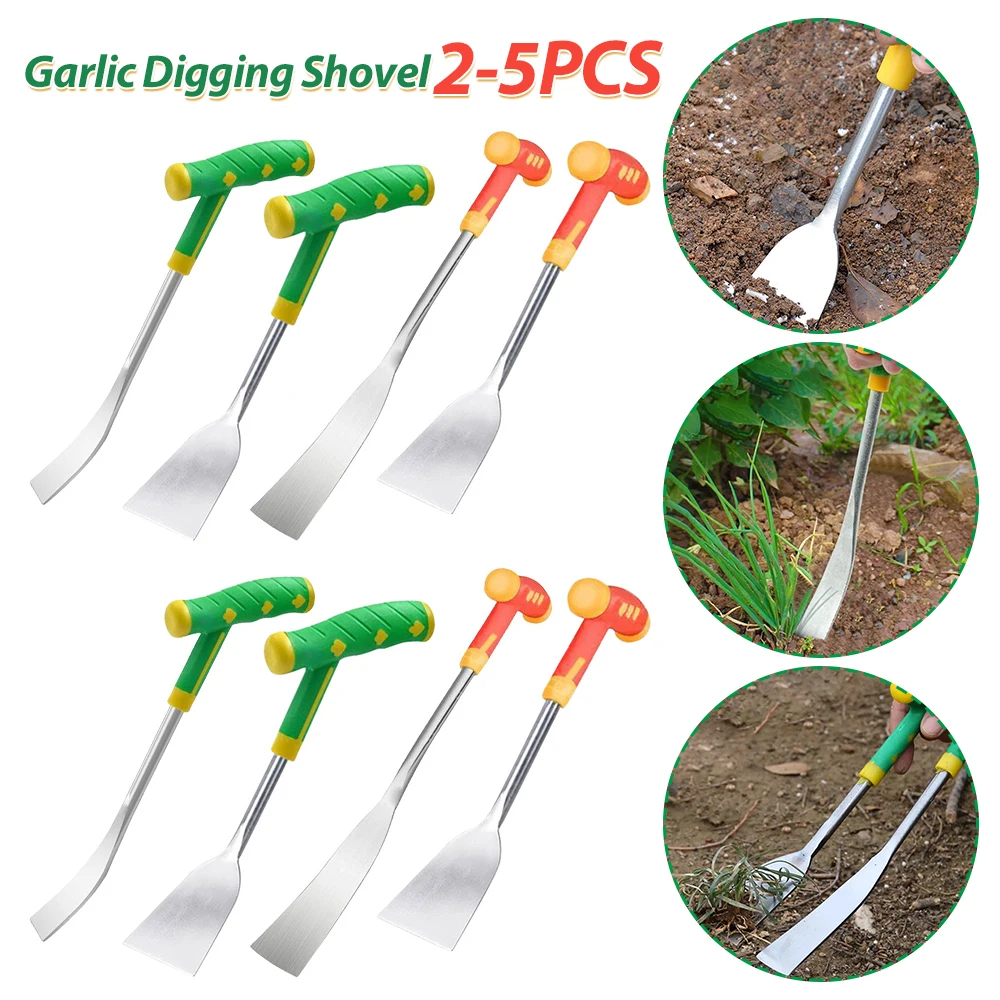 Garlic Digging Shovel Stainless Steel Agricultural Flower Shovel Dig Wild Herbs Garden Trowel Gardening Weeding