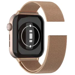 Magnetic Loop Stainless Steel Watchband Bracelet Strap for Honor Watch 5 (Rose gold)