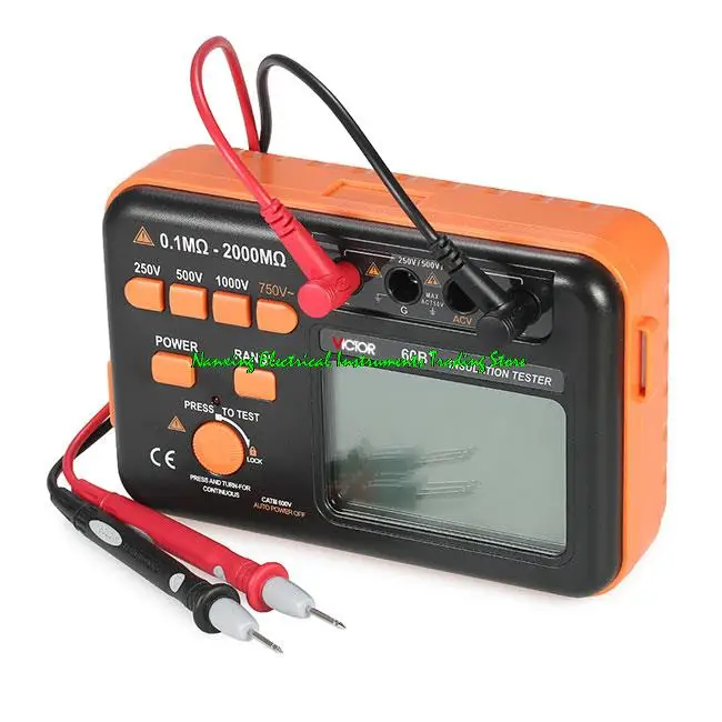 VC60B+ Digital Insulation Resistance Tester Digital Megohmmeter 250V/500V/1000V resistance tester