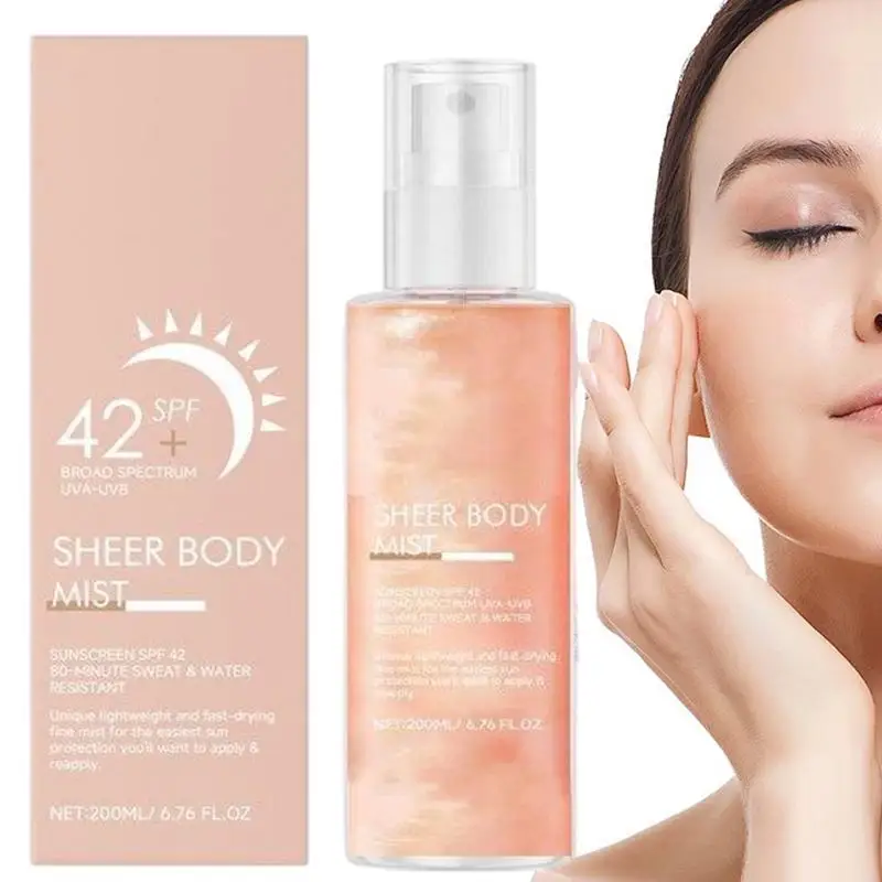 200ml Sunscreen Spray SPF42 Sun Block Isolation Mist UV Protector Brightening Moisturizer Facial Sunscreen Isolation Spray