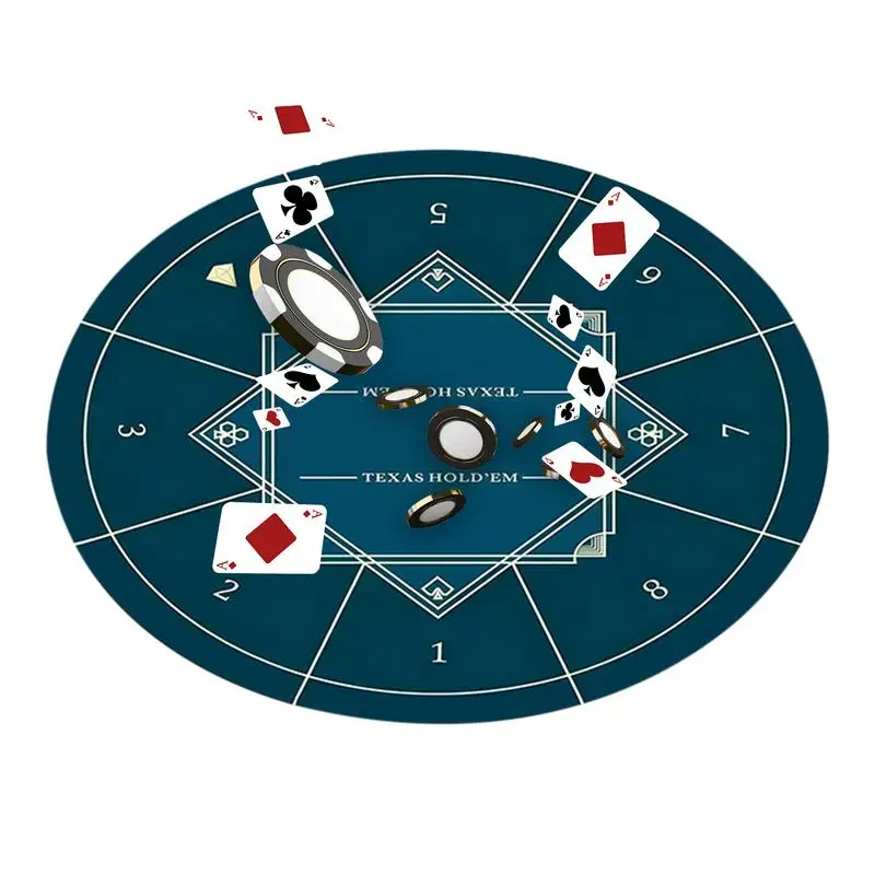 

Круглая настольная скатерть для покера, водонепроницаемая настольная скатерть для покера, нескользящая портативная Водонепроницаемая настольная скатерть для Техасского покера