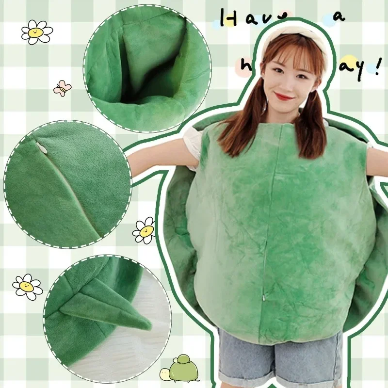 Wearable Turtle Shell Pillow, Giant Wearable Tortoise Shell Plush Removable Oversized Turtle Stuffed Animal Dress Up Cushion