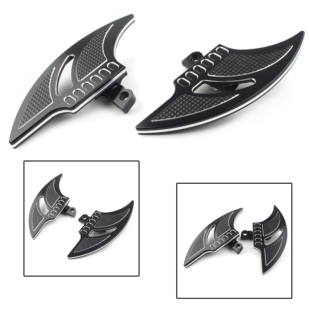 Cnc Alluminio Moto Maschio Montaggio Pedana Tomahawk Passeggero Floorboard Per Harley Davidson Dyna Fxd Flst Nero