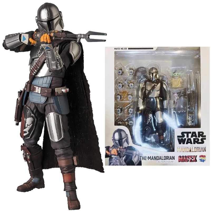 

In Stock 100% Original Medicom Toy MAFEX 129 STAR WARS The Mandalorian Anime Figure Model Collecile Action Toys Gifts