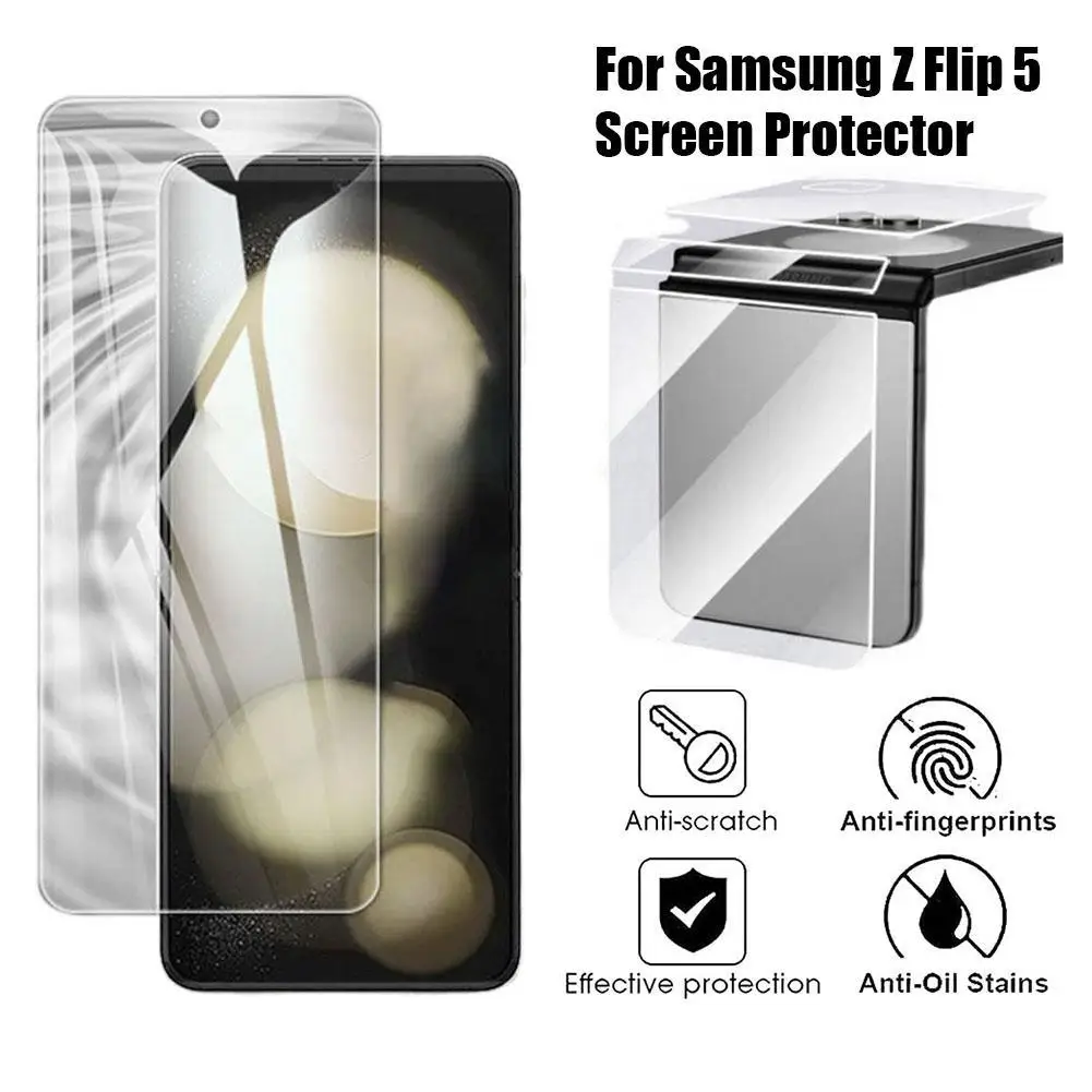 1 Pz Piegato Idrogel Per Samsung Galaxy Z Flip5 Pieghevole Pellicola Idrogel Per Samsung Z Flip5 Pellicola Idrogel A Schermo Intero Pellicola Morbida