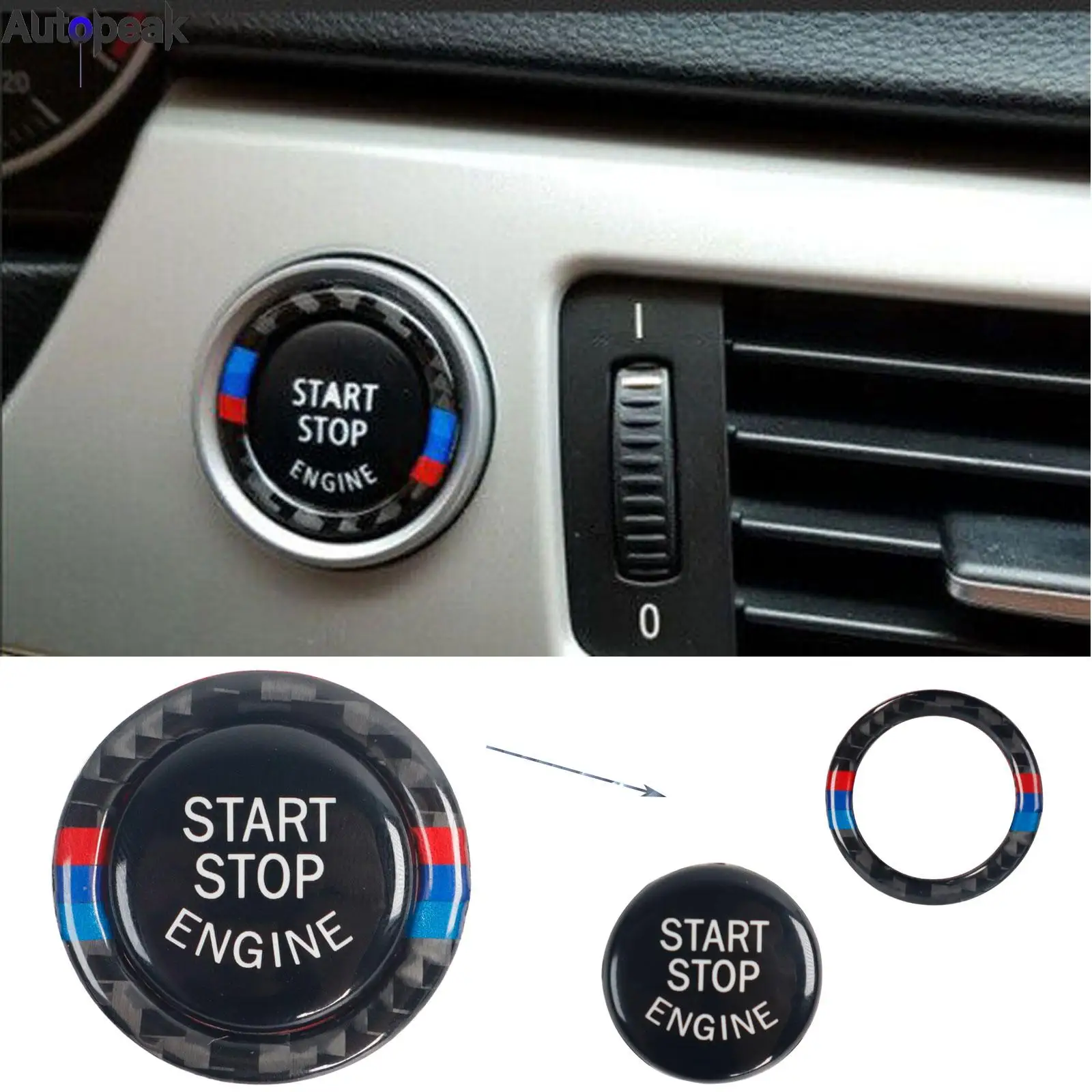 BMW Start Stop Knopf Ringe Abdeckung