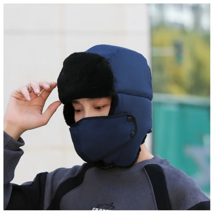 Neue Winter Männer warmen Hut verdickte Mütze russische Mützen für Frauen verstellbare wasserdichte Uschanka Hut im Freien mit Ohr klappen maske – Detail 22