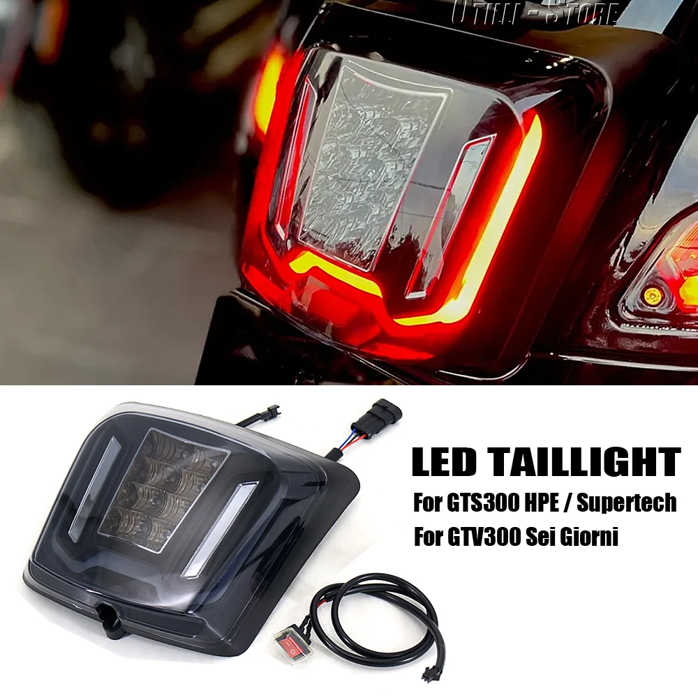 

Motorcycle Accessories Black LED Tail light taillight Rear Lamp Fit For Vespa GTS300 Supertech HPE GTS GTV 300 GTV300 Sei Giorni