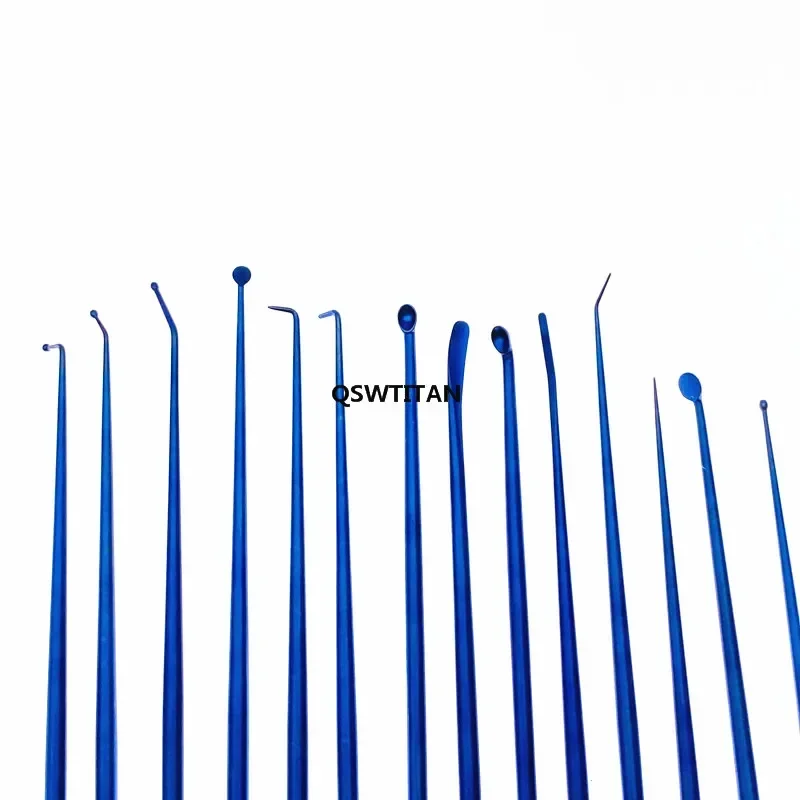 21cm Titanium Micro Nerve Hook Vessel Hook Micro Spatula Dissectors Curette Nerve Teardrop Disserctor